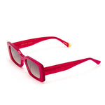 Grace Rectangle Sunglasses in Red Glitter