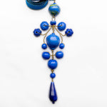 Grand Gypsy Necklace with Ribbon in Blue