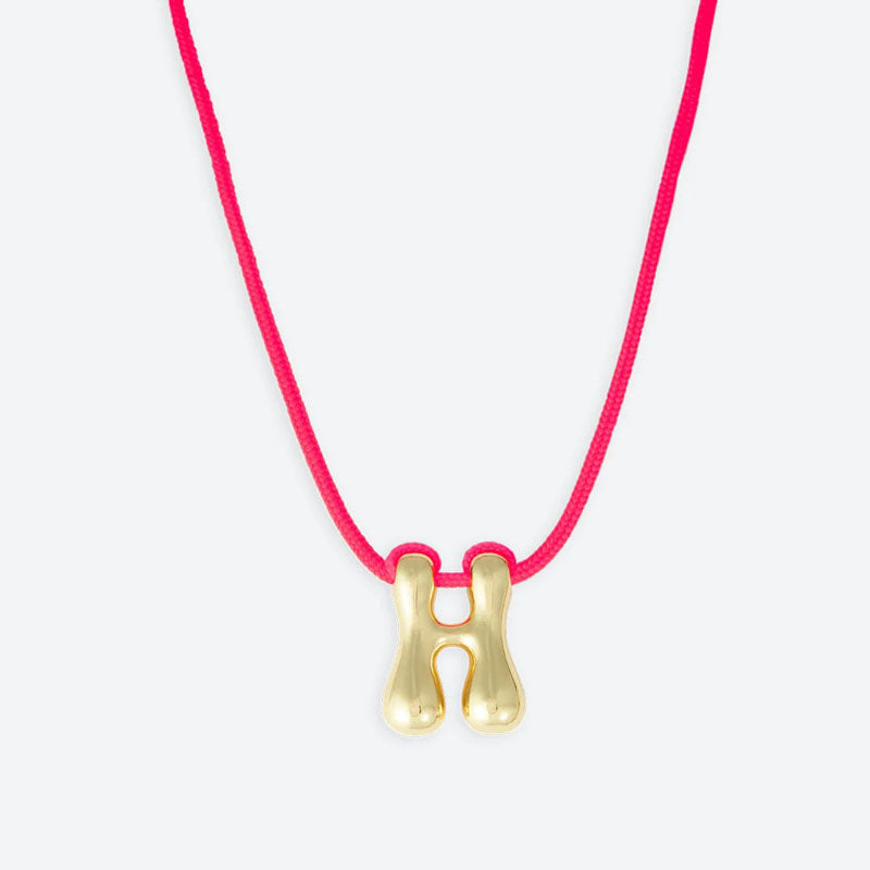 LA MOME BIJOU H Initial Joy Letter Necklace in Gold