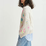 Hadream Embroidered Pullover in Off White