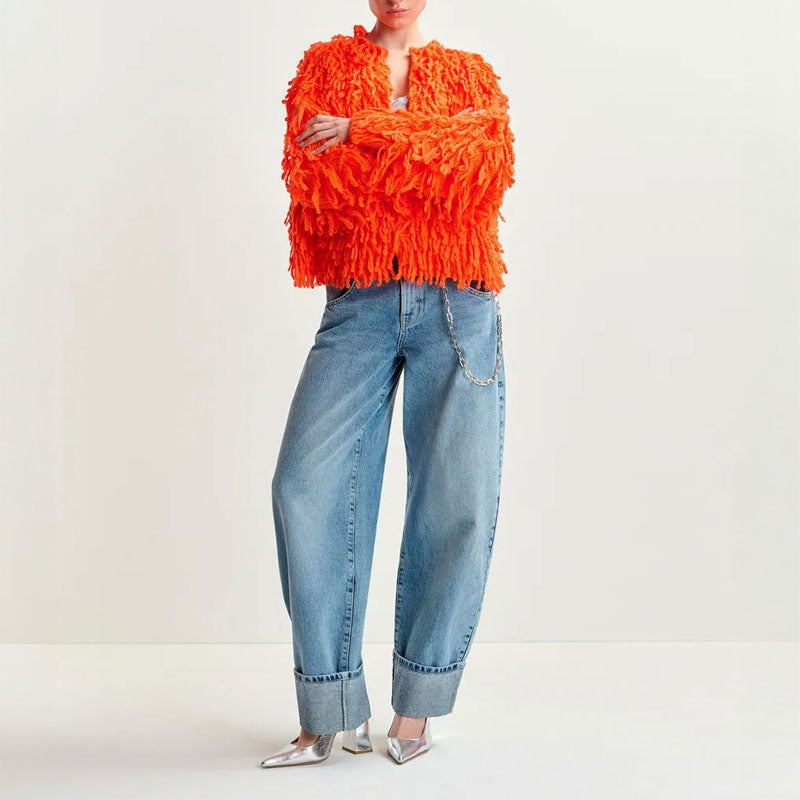 Hinwood Fringed Jacket in Chimique Fanta