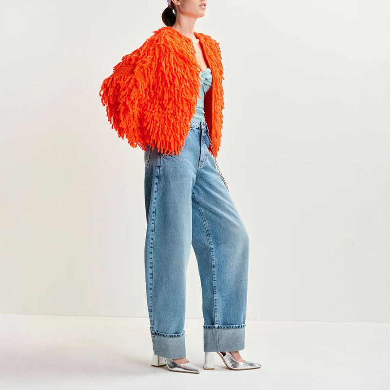 Hinwood Fringed Jacket in Chimique Fanta