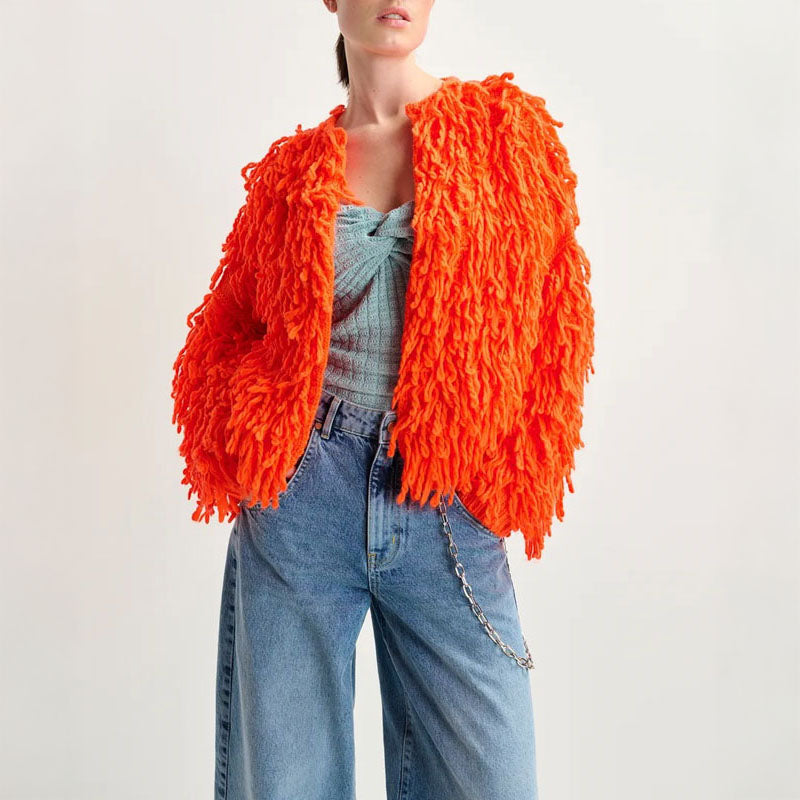 Hinwood Fringed Jacket in Chimique Fanta