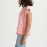 ESSENTIEL ANTWERP Honduras Rhinestone Trim Top in Combo2 Calypso Pink