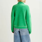 Hoops Cardigan with Bow in Pine Needle