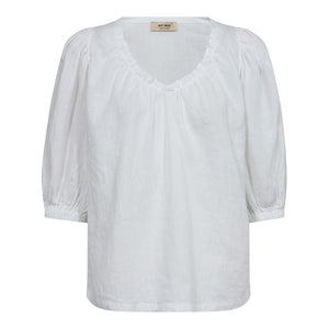 MOS MOSH MMTaissa Linen Blouse in White