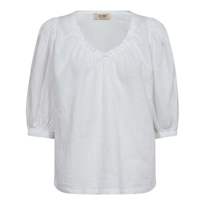 MOS MOSH MMTaissa Linen Blouse in White