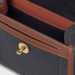 Small Antony Eco Scotchgrain Bag in Black/Cognac