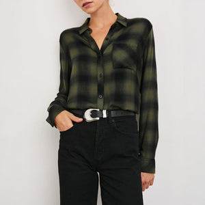 Hunter Check Shirt in Olive Shadow Onyx