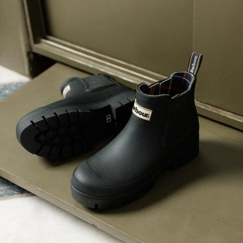 BARBOUR Halton Chelsea Welly Boots in Black 4