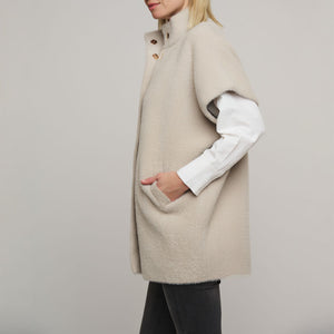 Helen Short Sleeve Cape in Stone