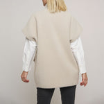 Helen Short Sleeve Cape in Stone