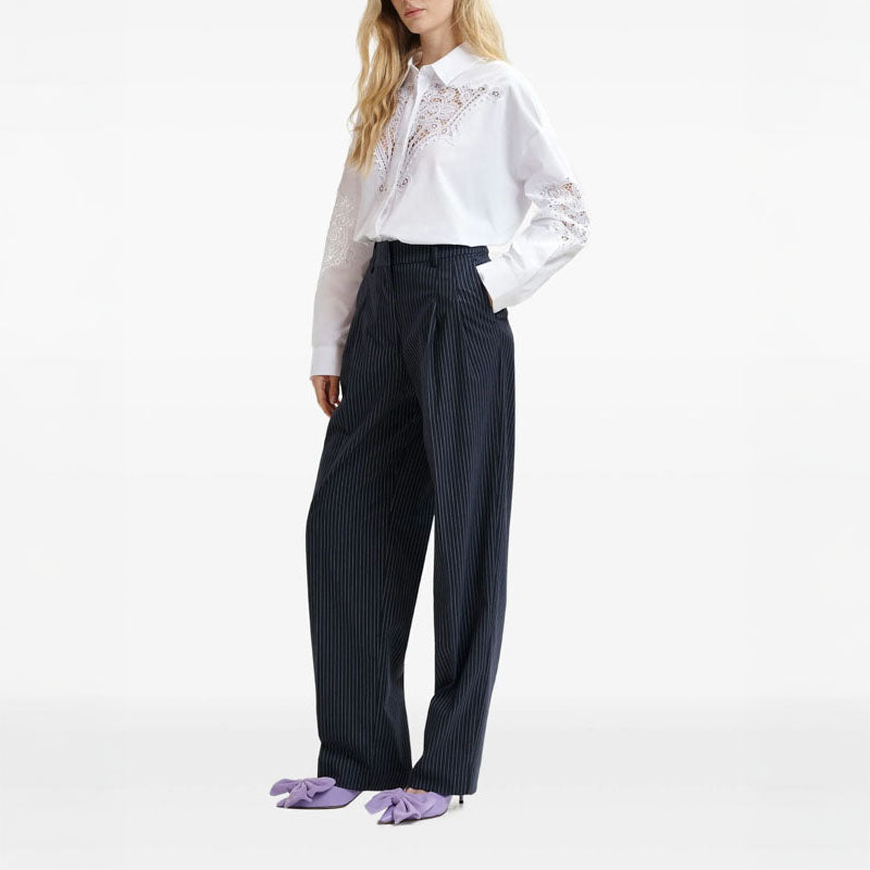 ESSENTIEL ANTWERP Hoofd Lace Panelled Shirt in White