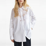 ESSENTIEL ANTWERP Hoofd Lace Panelled Shirt in White