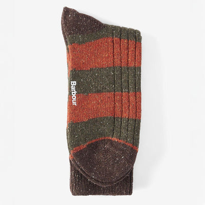 Houghton Stripe Socks in Burnt Orange