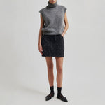 Ilya Knit Vest in Dark Grey Melange