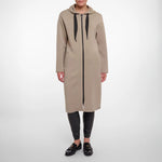 RINO & PELLE Invasion Long Hooded Coat in Dusty Khaki