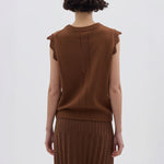 IRIS & WOOL Scallop Vest in Walnut