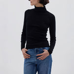 IRIS & WOOL Wool Roll Neck in Black