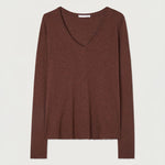 Jacksonville L/S V-neck Top in Brownie Vintage