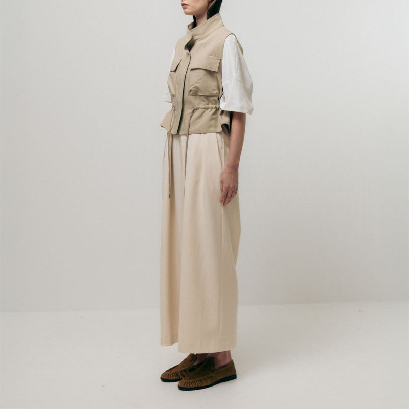 EMIN PAUL Utility Vest Jacket in Beige