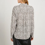 Josephine L/S Shirt in Charcoal Watercolour Cheetah