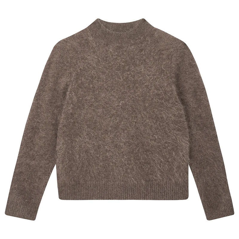 Brushed Turtle Neck Knit in Moose