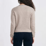 Blanket Stitch Cardigan in Brown/Navy