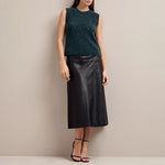 Jeanette Alpaca Blend Sleeveless Knit in Dark Green