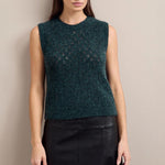 Jeanette Alpaca Blend Sleeveless Knit in Dark Green