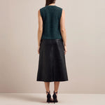 Jeanette Alpaca Blend Sleeveless Knit in Dark Green