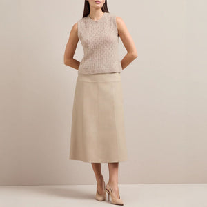 Jeanette Alpaca Blend Sleeveless Knit in Taupe