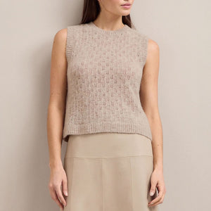 Jeanette Alpaca Blend Sleeveless Knit in Taupe