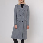 Jeeva Double Breasted Coat in Navy/Snow White