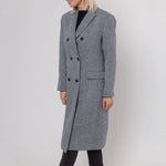 Jeeva Double Breasted Coat in Navy/Snow White