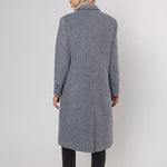 RINO & PELLE Jeeva Double Breasted Coat in Navy/Snow White