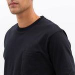 Johannes Organic Pocket T Shirt in Dark Navy