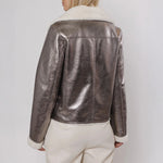 Juno Biker Jacket in Metallic Birch