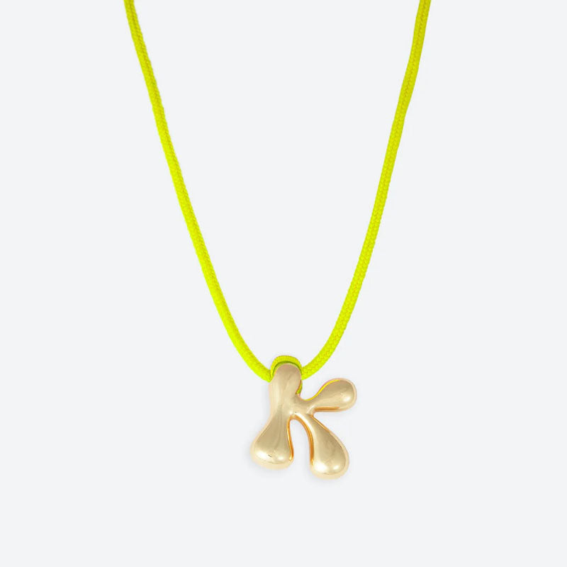 LA MOME BIJOU K Initial Joy Letter Necklace in Gold