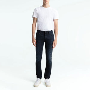 John Slim Leg Jeans in Blue/Black Worn