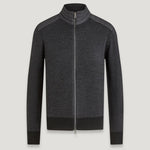 Kelby Zip Up Cardigan in Black/Charcoal