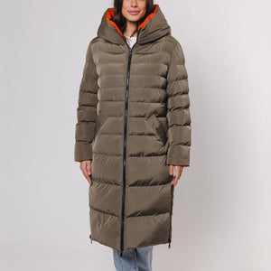 Keila Reversible Padded Coat in Hunter & Tango