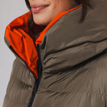 Keila Reversible Padded Coat in Hunter & Tango