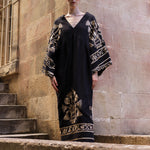 GREEK ARCHAIC KORI Crete Dress in Black/Gold