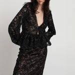 Lace Sequins Blouse in Black