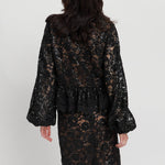 Lace Sequins Blouse in Black