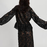 Lace Sequins Blouse in Black