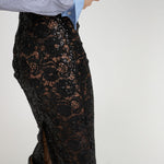 Delicate Lace Pencil Skirt in Black