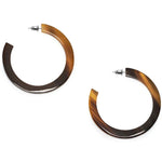 Classic Horn Hoop Earrings in Brown/Natural