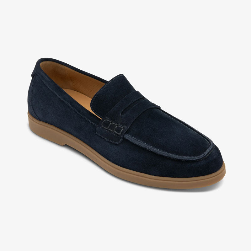 LOAKE Lucca Suede Loafers in Navy